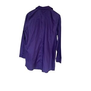 Chicos Womens Purple Long Sleeve Button Down Shirt No Iron Size 2 Large 12